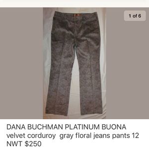 DANA BUCHMAN velvet floral corduroy cords pants